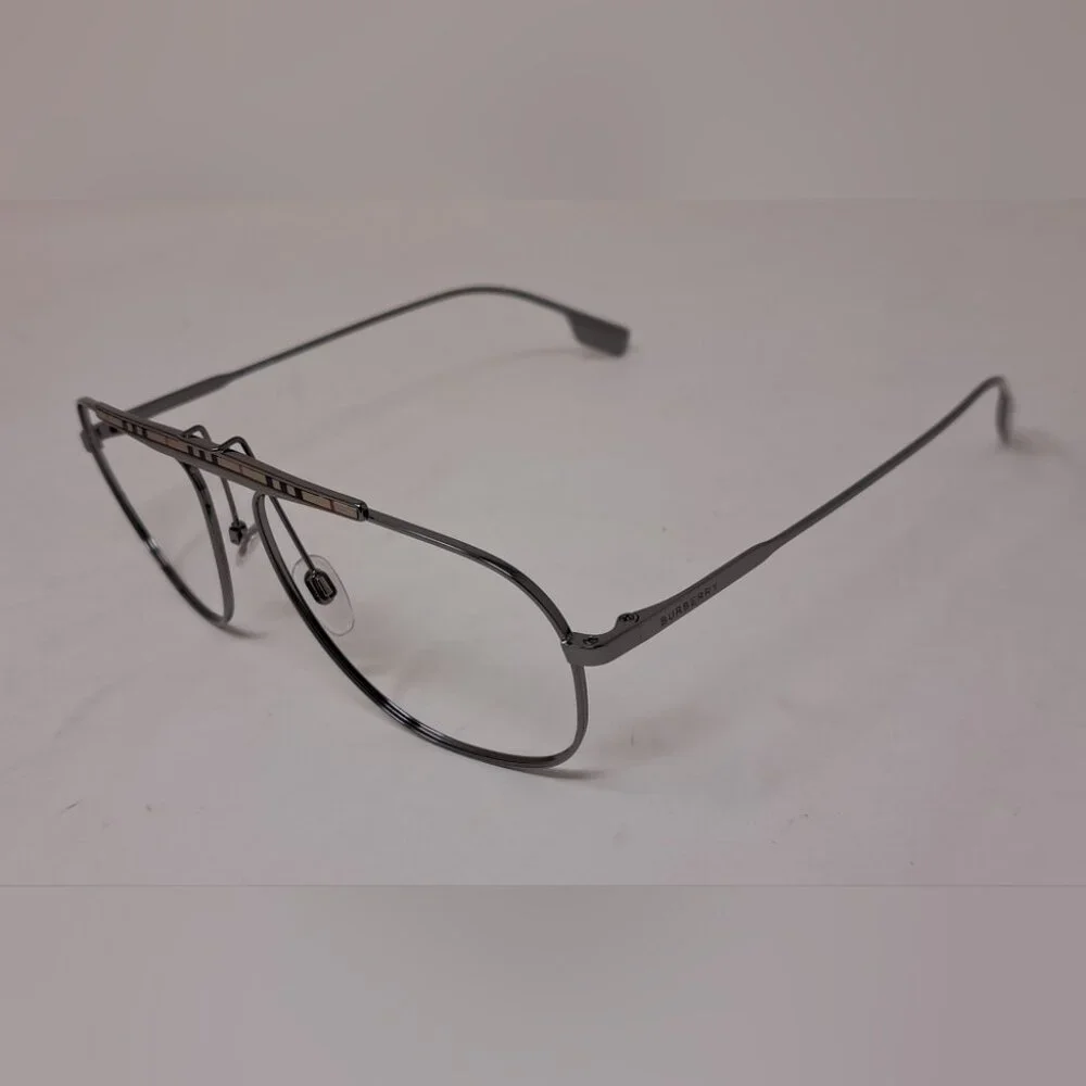 Burberry Men's Aviator Sunglasses Frames Only Pilot Check Metal B3121 59-17-145 - Picture 9 of 15